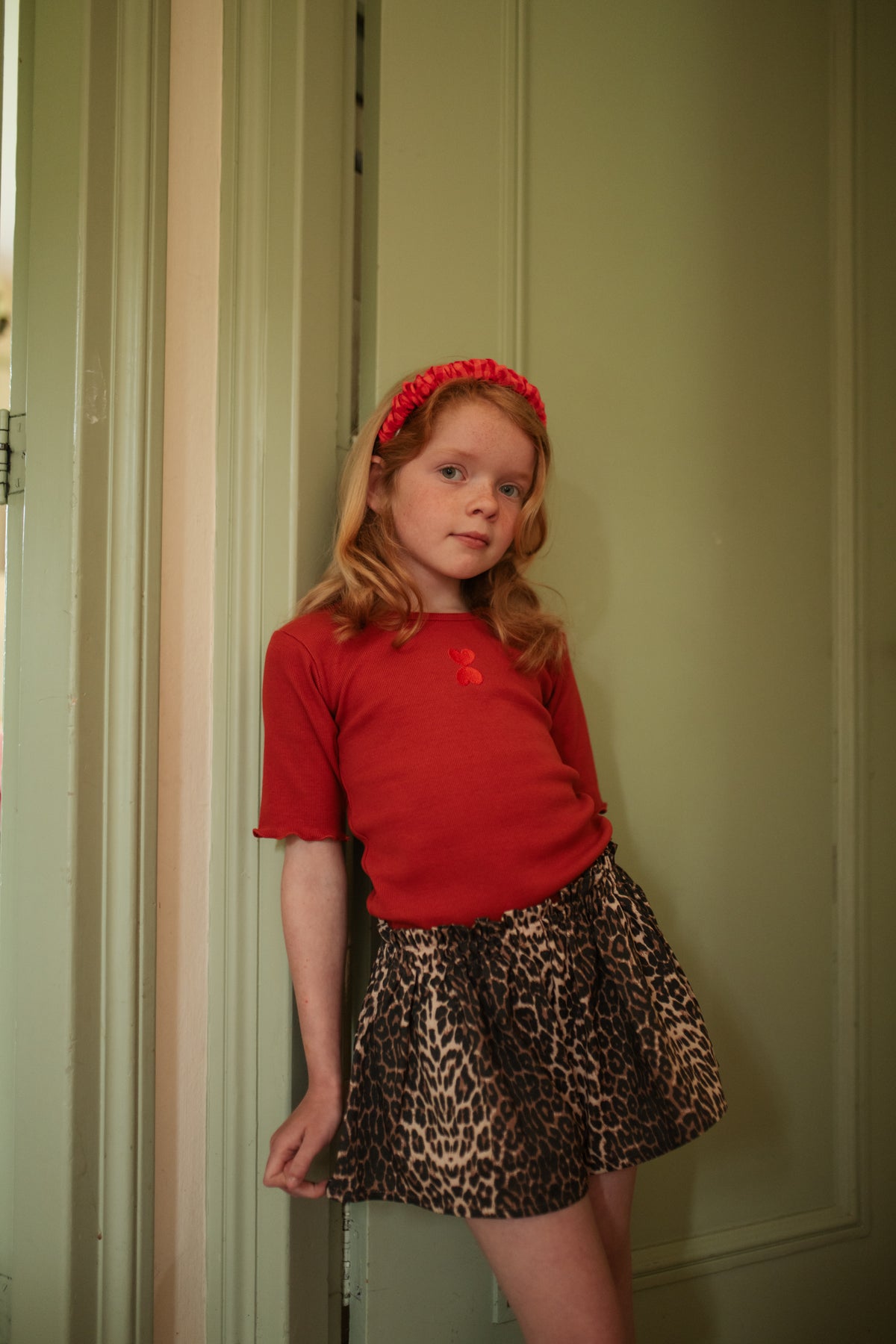 Ruffle Short Leopard, Petit Blush