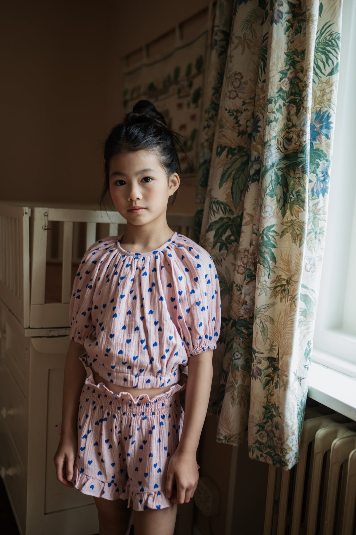 Smock Frill Short Candy Hearts, Petit Blush