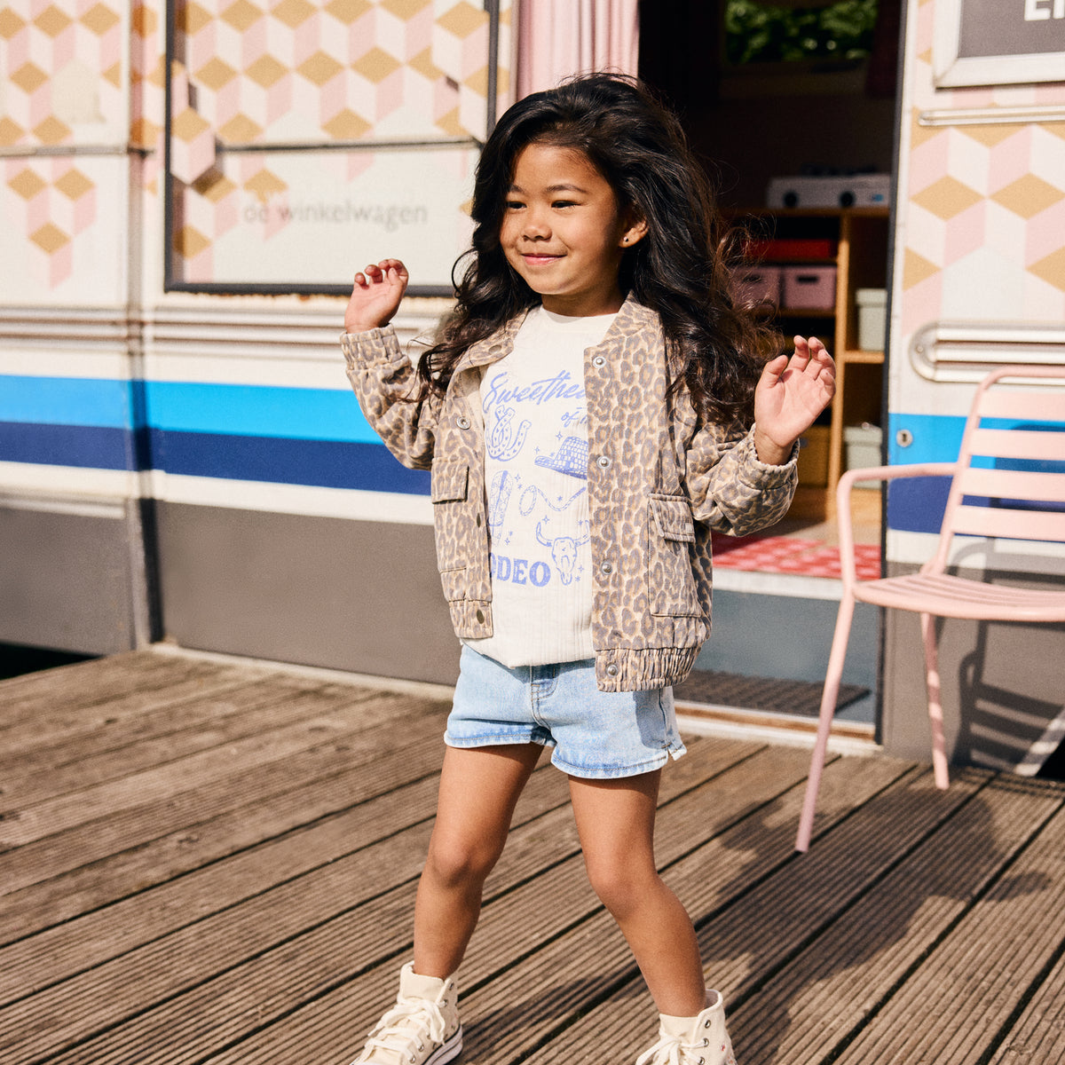 Sweat jacket print sandshell, Daily Seven