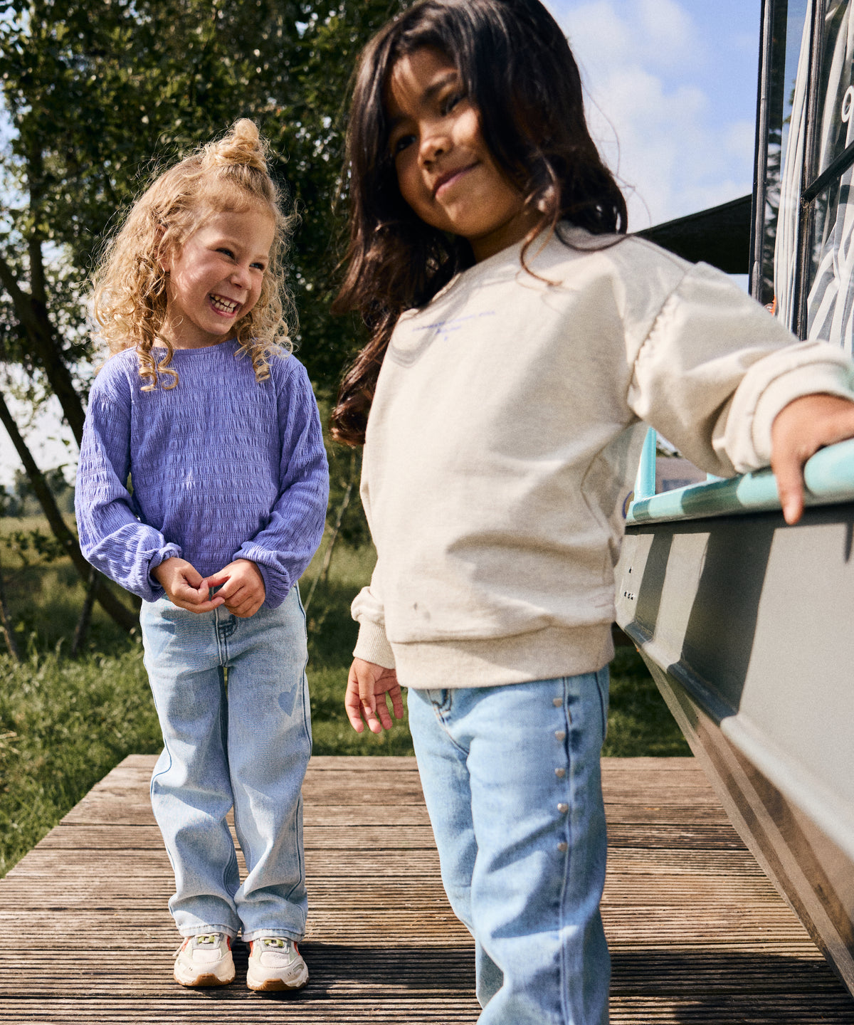 Denim wide fit studs blue, Daily Seven