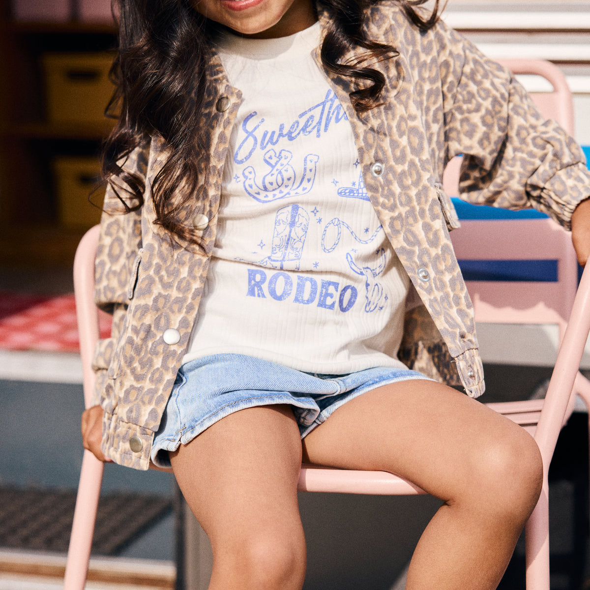 Sweat jacket print sandshell, Daily Seven