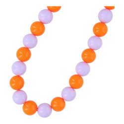 Ketting 16mm acryl kralen mix oranje en lila, Fushi Amsterdam