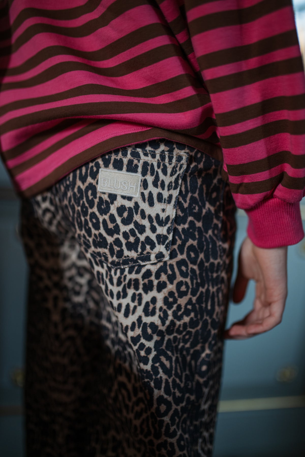 Easy Sweater Stripe | Stripe Pink/Brown, Petit Blush