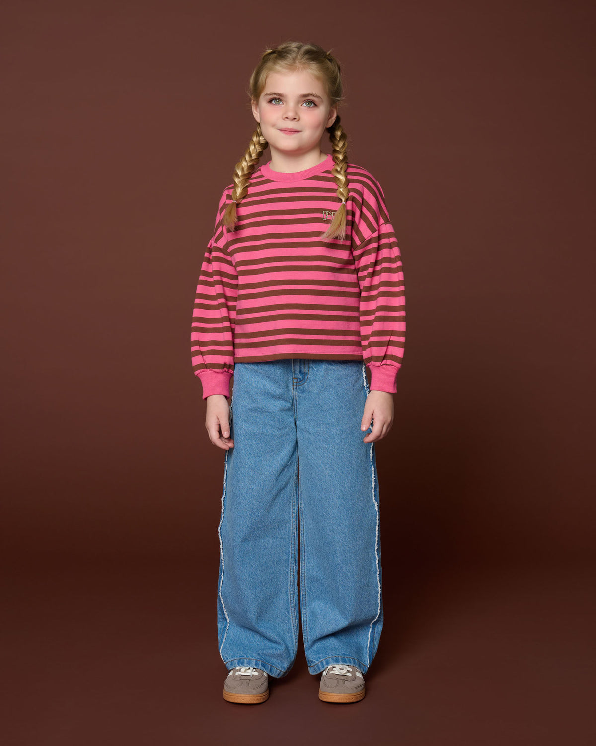 Easy Sweater Stripe | Stripe Pink/Brown, Petit Blush