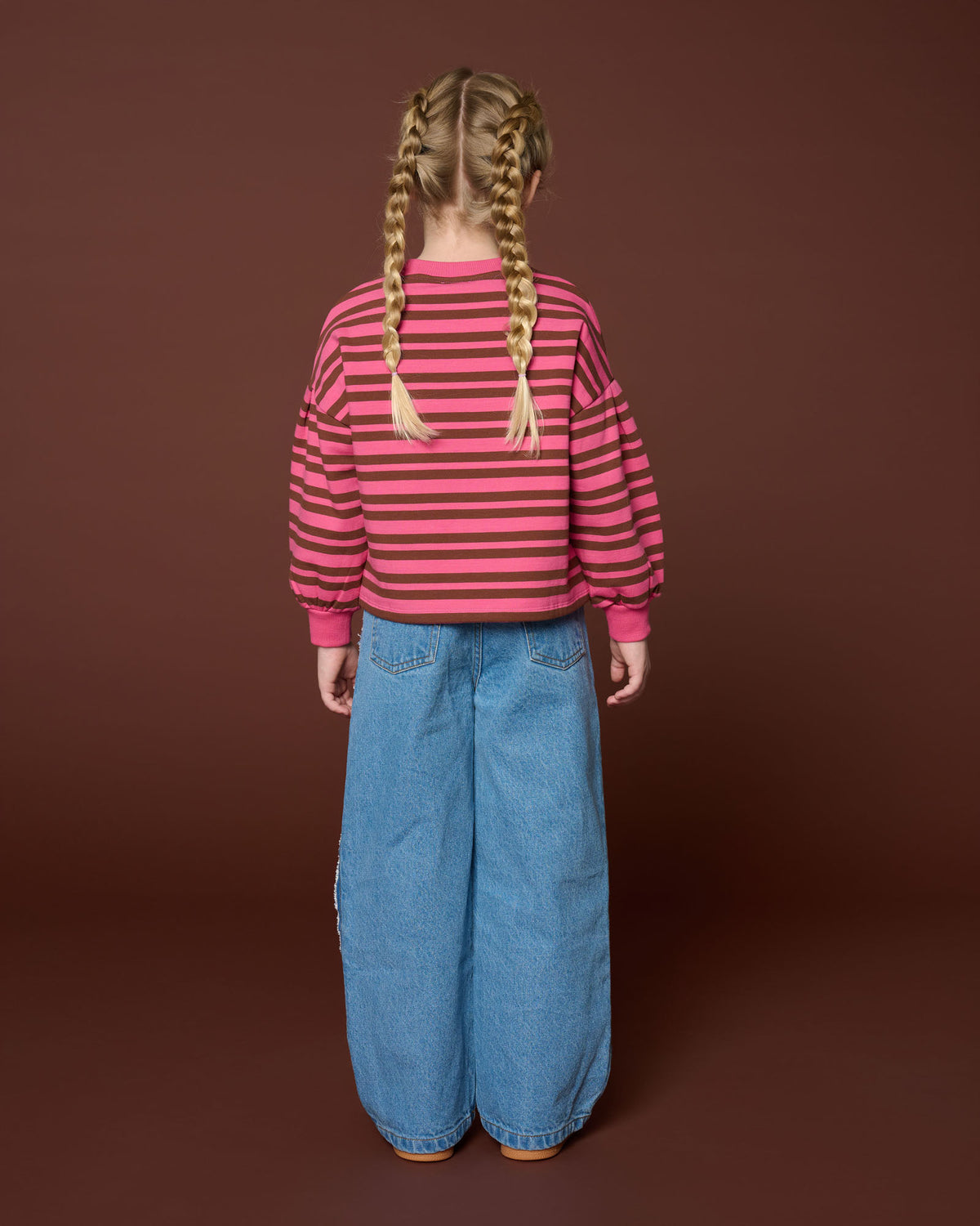 Easy Sweater Stripe | Stripe Pink/Brown, Petit Blush