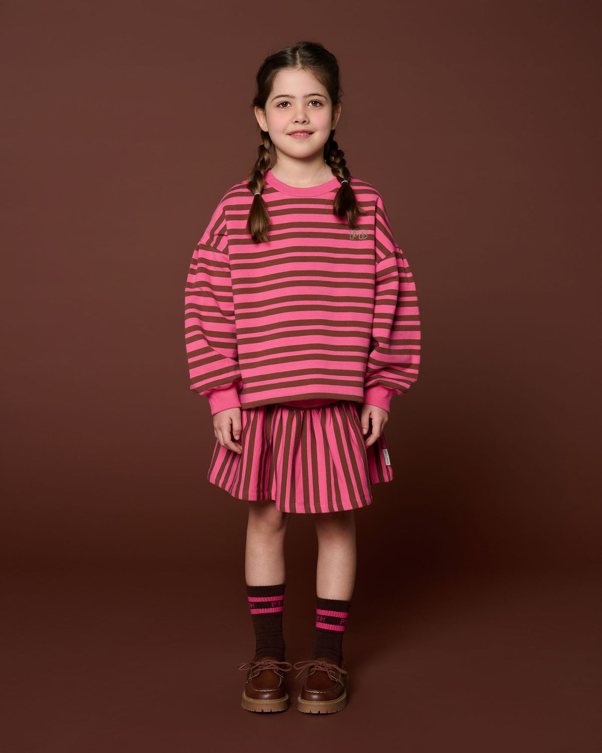 Easy Sweater Stripe | Stripe Pink/Brown, Petit Blush