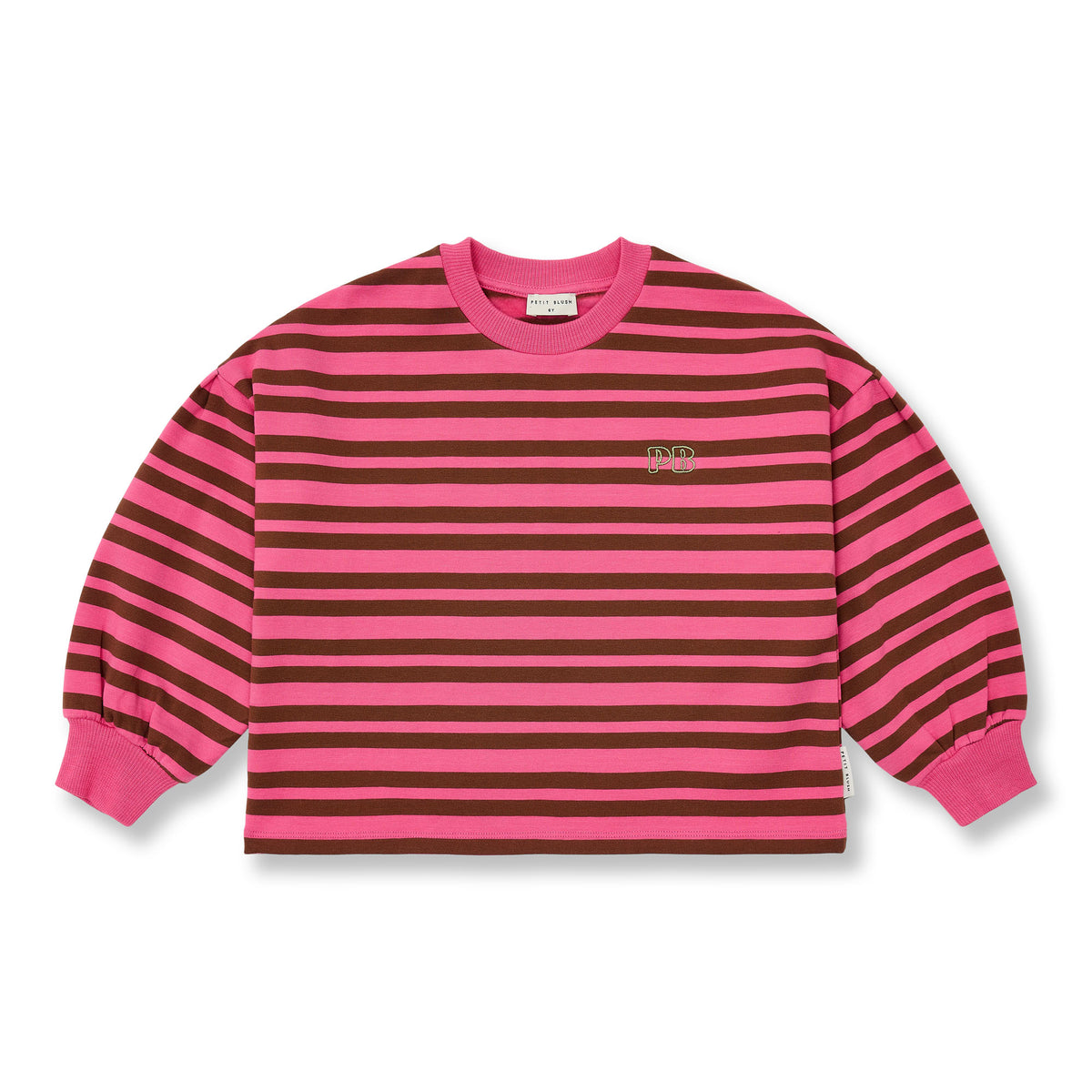 Easy Sweater Stripe | Stripe Pink/Brown, Petit Blush