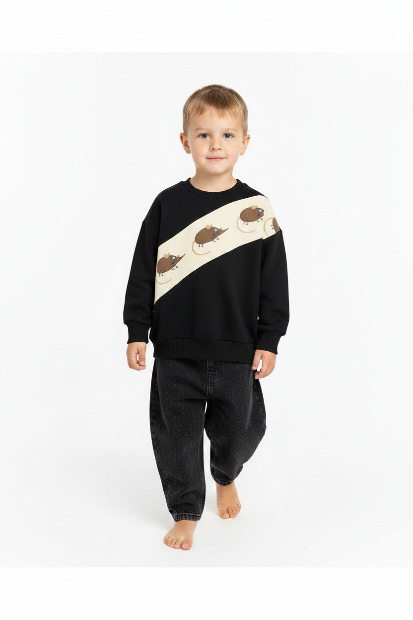 Elephant shrew panel sweatshirt, Mini Rodini