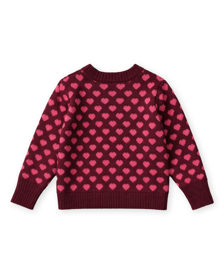 Janie cashmere heart Pullover Burgunday/red bud, Fliink