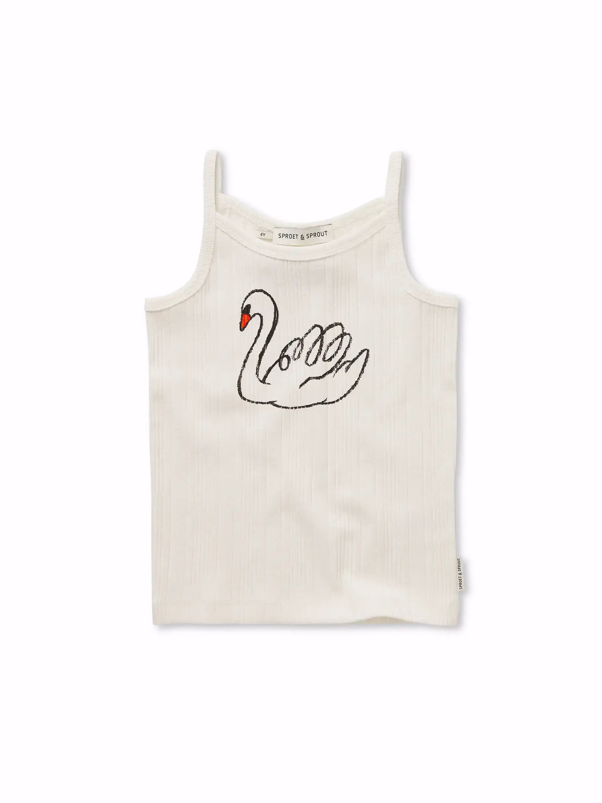 Girls spaghetti top swan, Sproet & Sprout