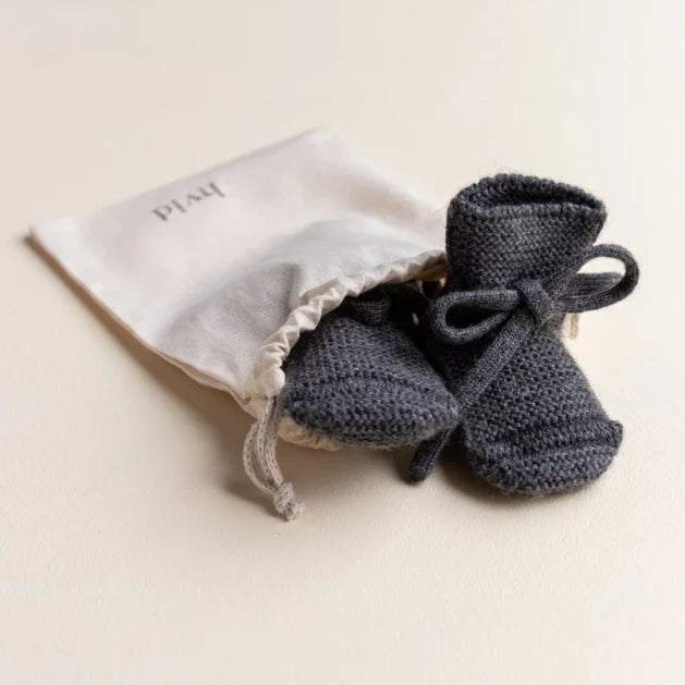 Booties charcoal, Hvid