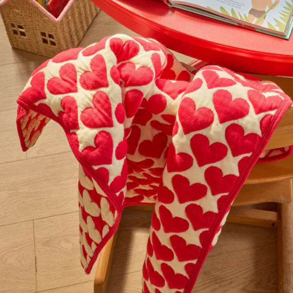 Kids quilted plaid Heart, Rice
