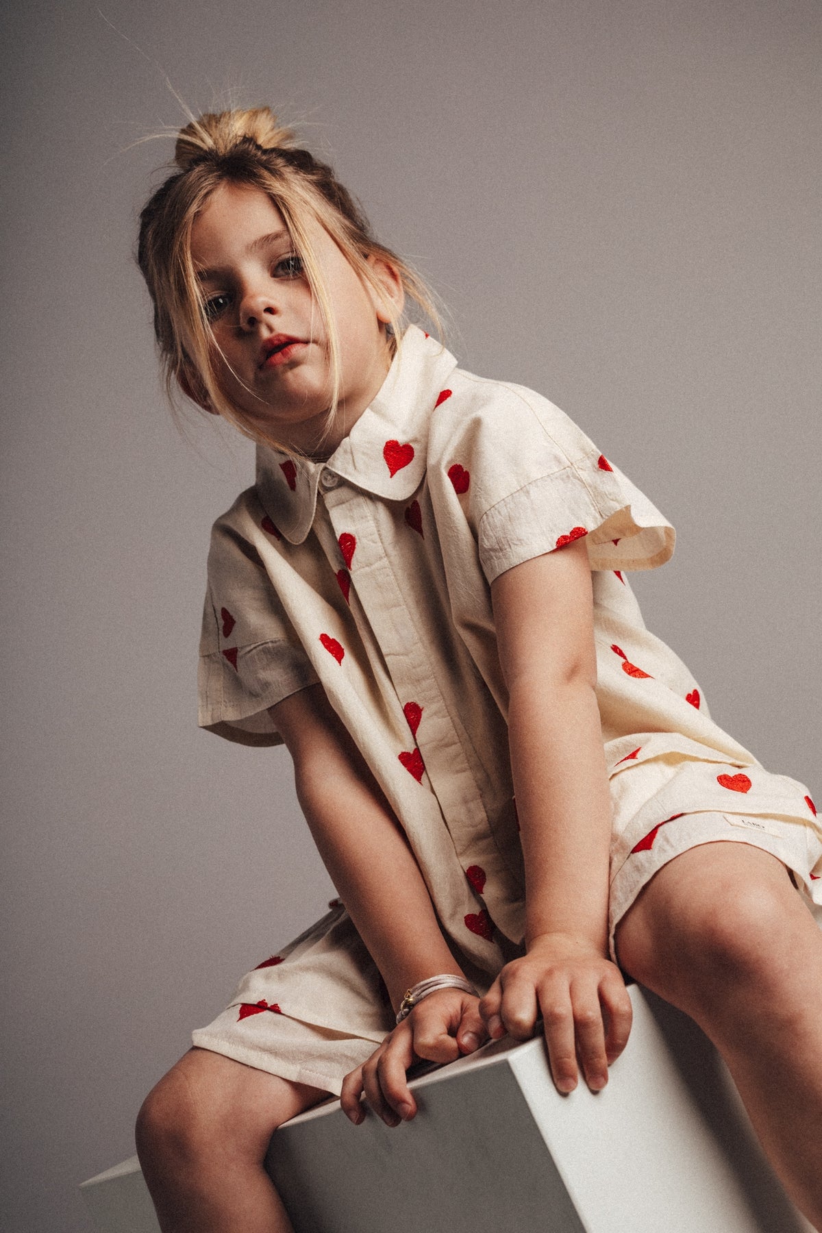 Lana skirt white hearts, Labo de colores