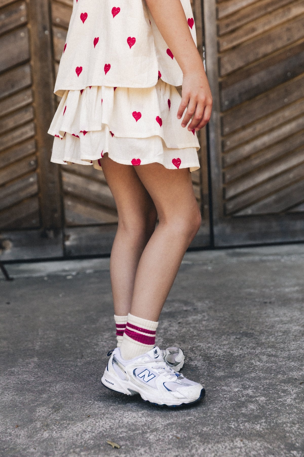 Lana skirt white hearts, Labo de colores