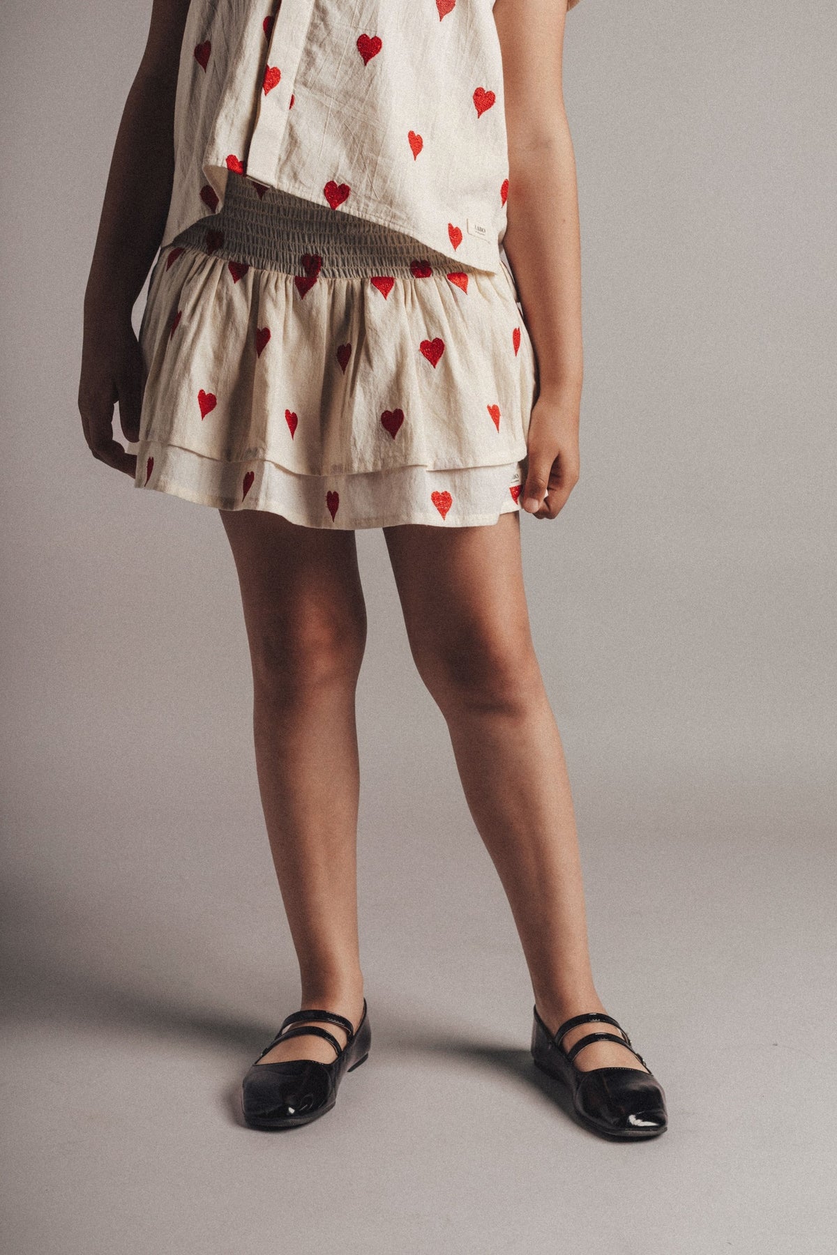 Lana skirt white hearts, Labo de colores