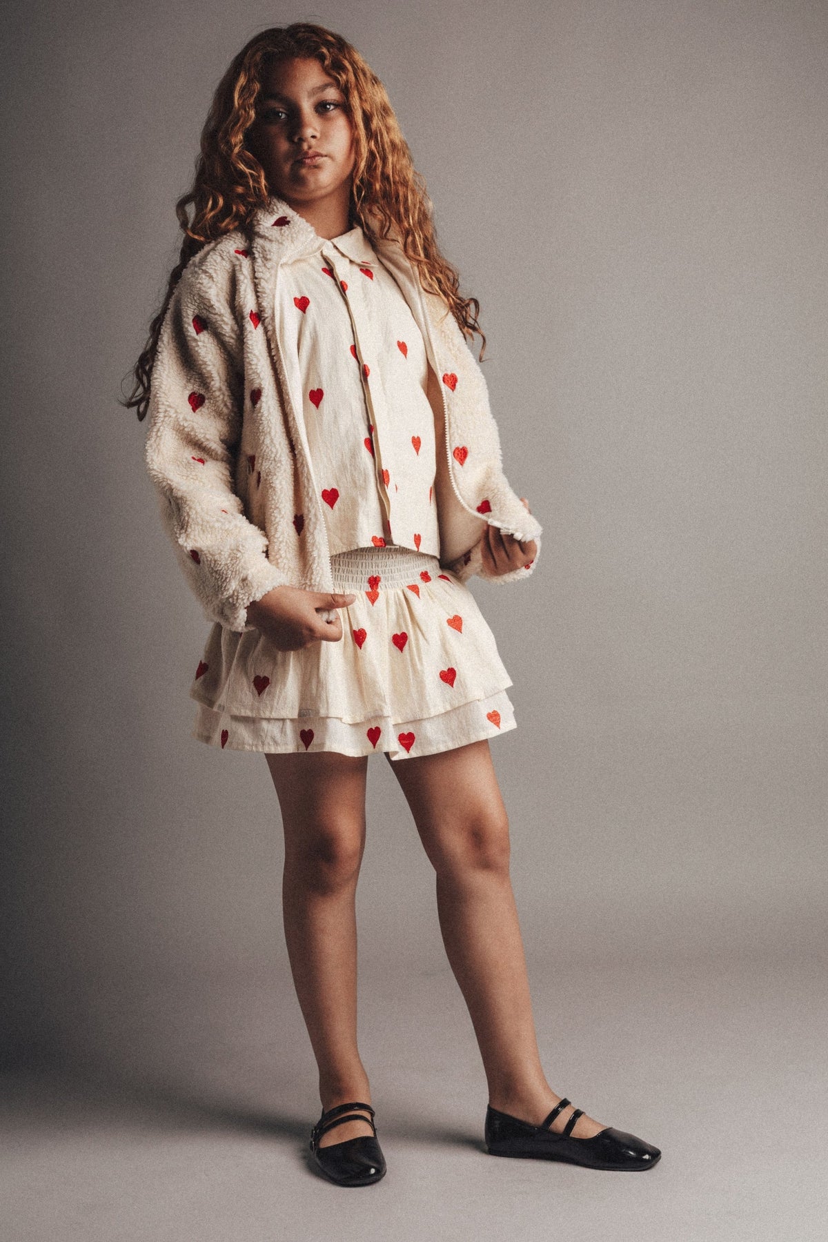 Lana skirt white hearts, Labo de colores