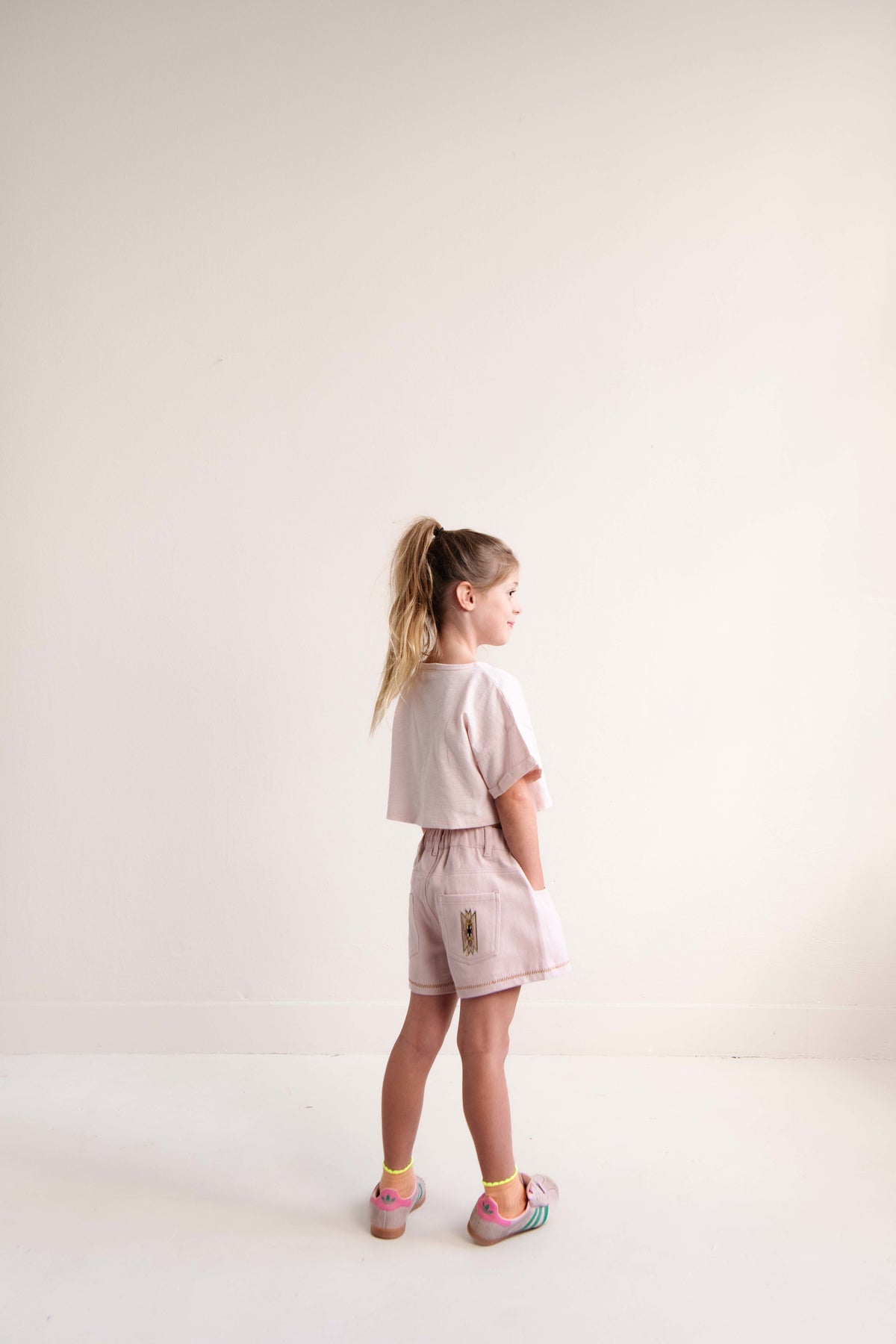 Lilou twill shorts Blossom rose, Jenest