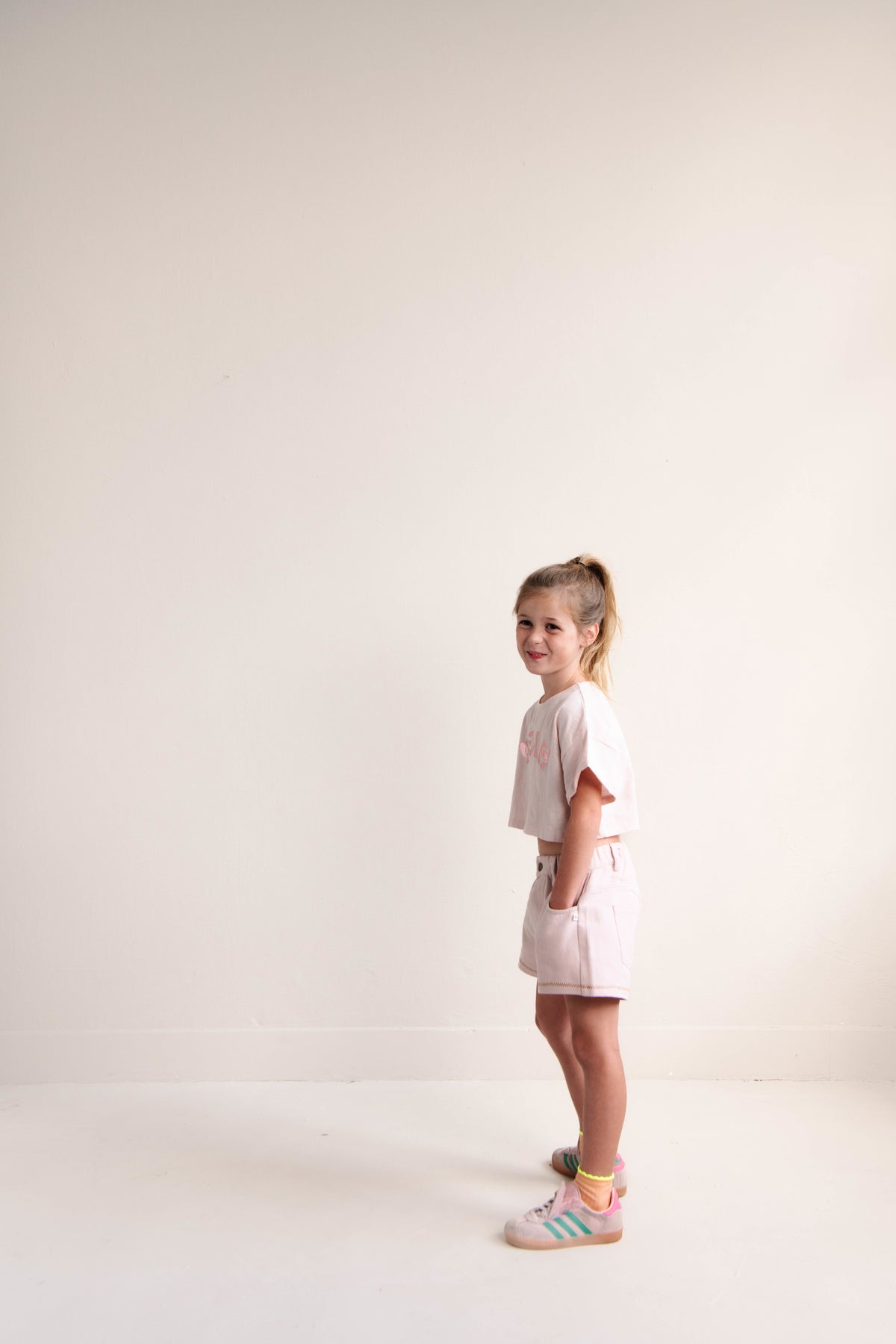 Lilou twill shorts Blossom rose, Jenest