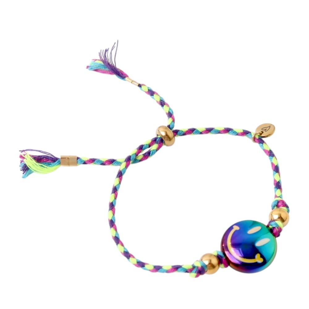 Bracelet | Happy smiley Petrol