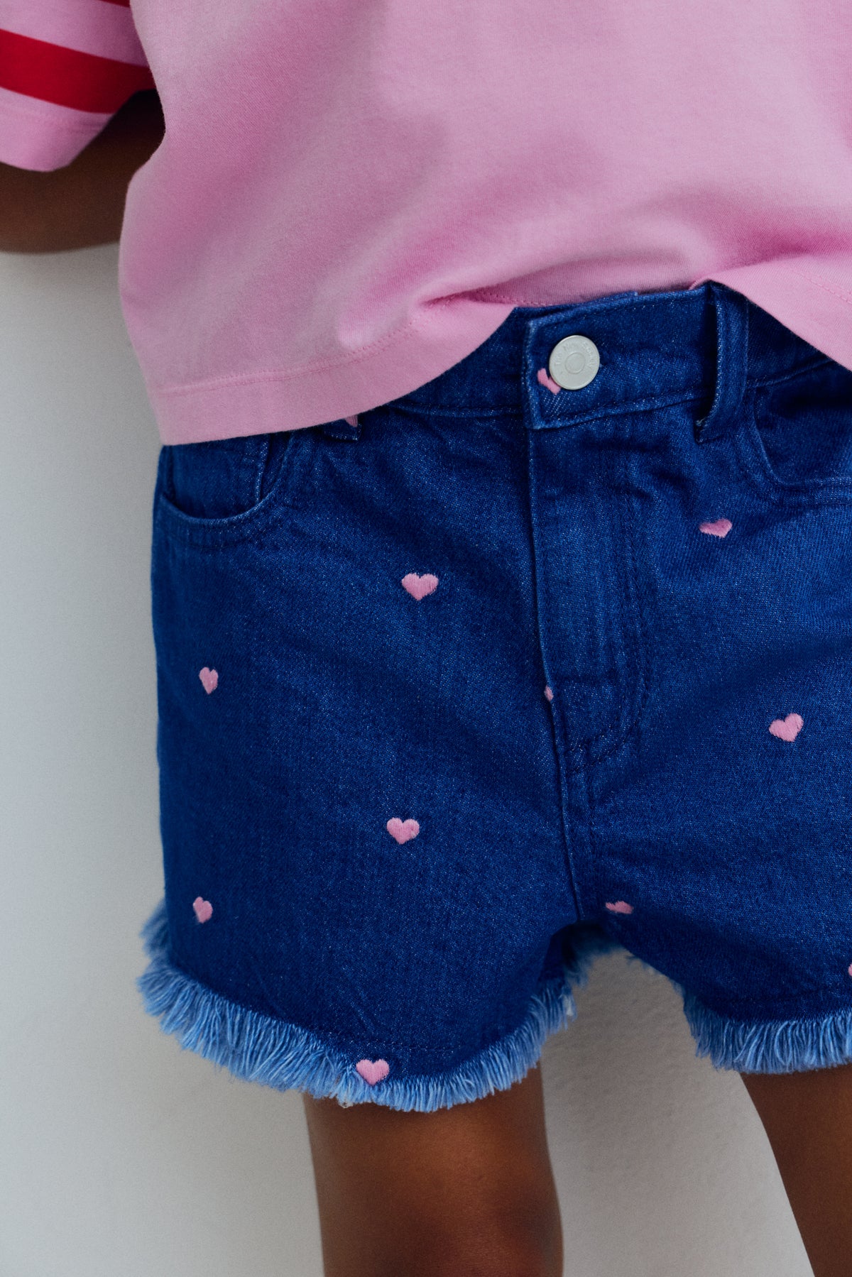 Lys short Hearts light denim, The New Society