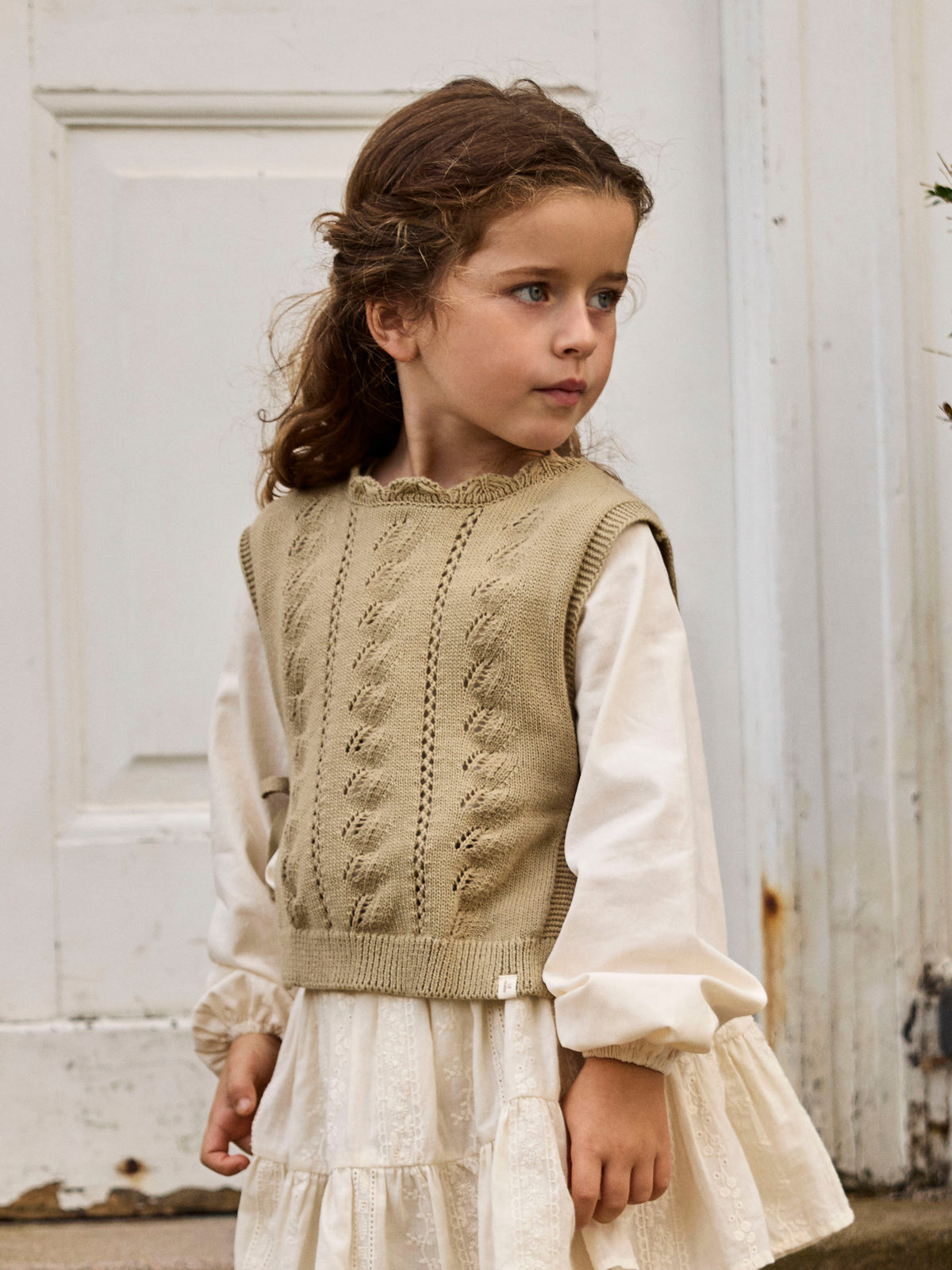 Leou sl knit vest twill, Lil Atelier
