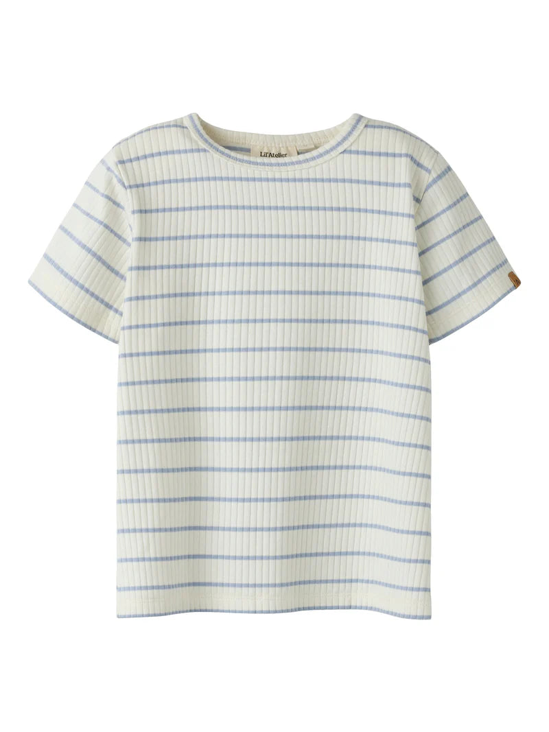 Kail T-shirt Coconut milk/ zen blue, Lil Atelier