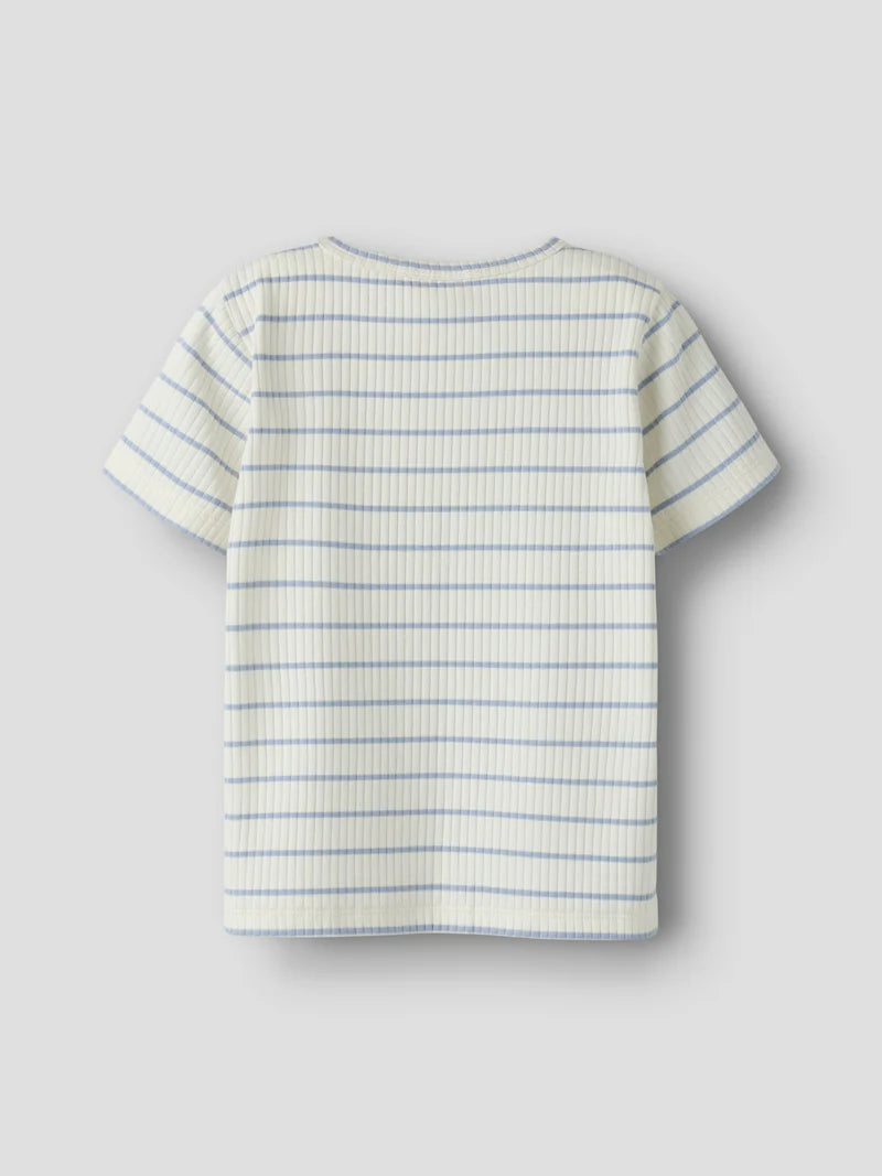 Kail T-shirt Coconut milk/ zen blue, Lil Atelier