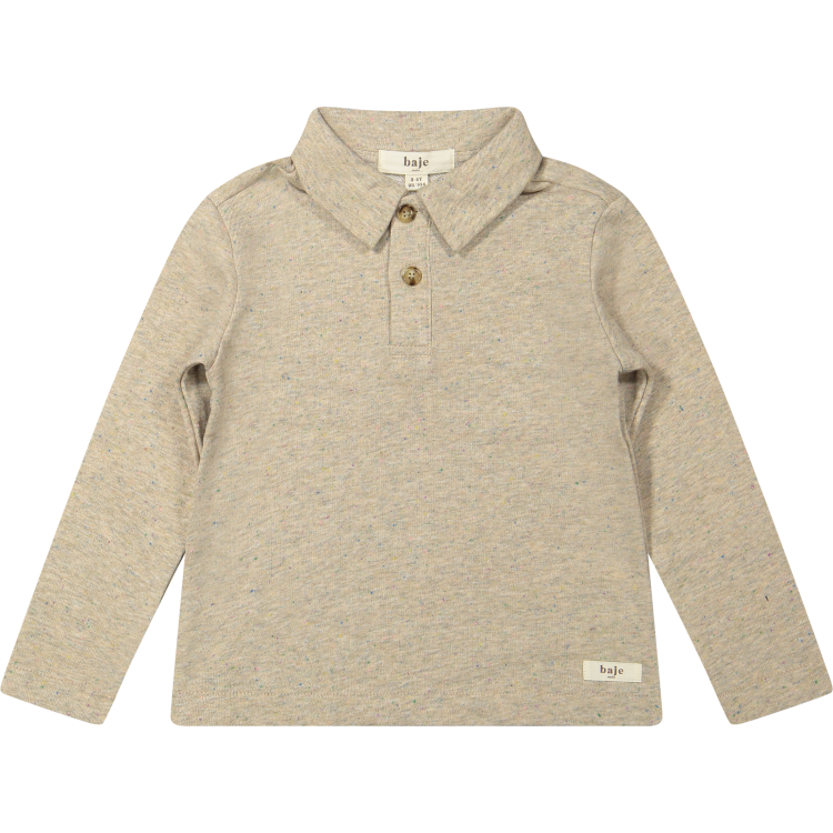Longsleeve Polo Denezy sand melange, Baje Studio