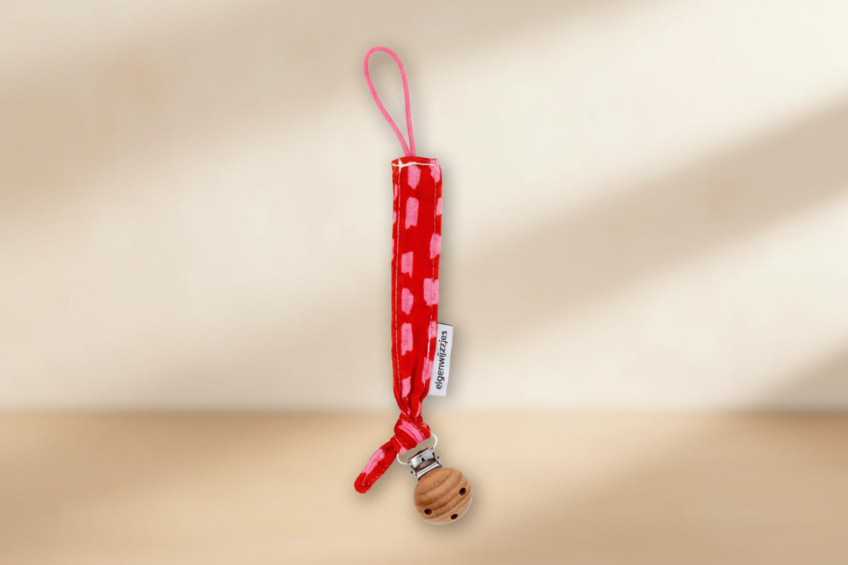 Speenkoord knoop roze/rood, Ribelli colori