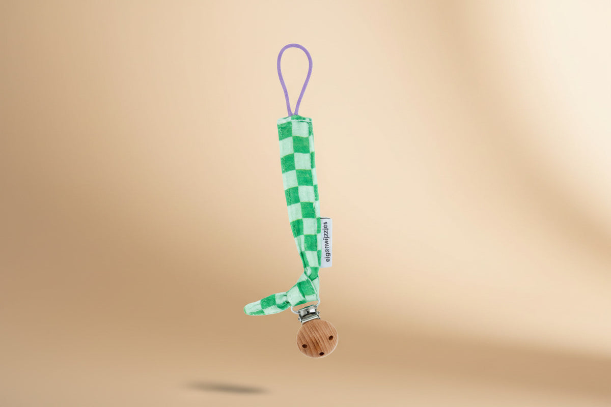 Speenkoord knoop groen geruit, Ribelli colori
