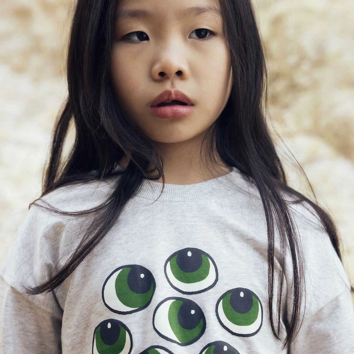 Eyes T-shirt grey Melange, Mini Rodini