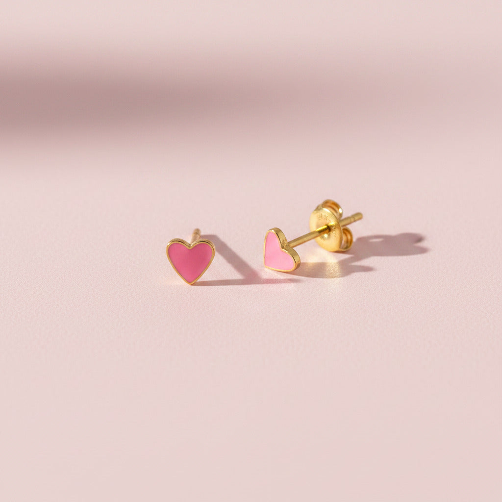 Mini Heart Stud Earring light pink gold, Bibi & Camille