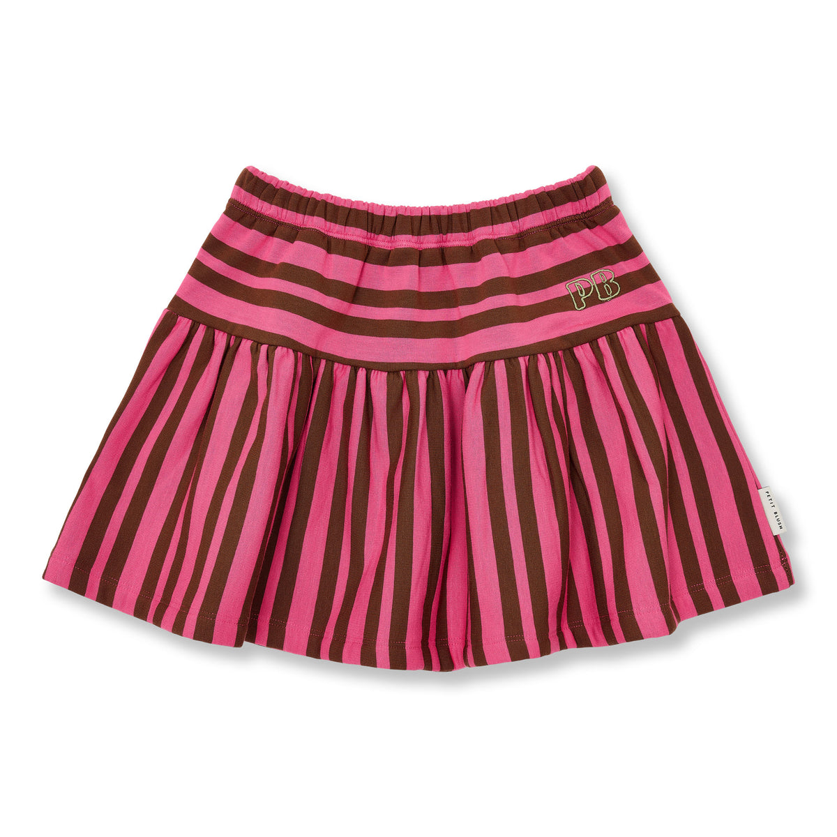 Mini Ruffle Skirt | Stripe Pink/Brown, Petit Blush