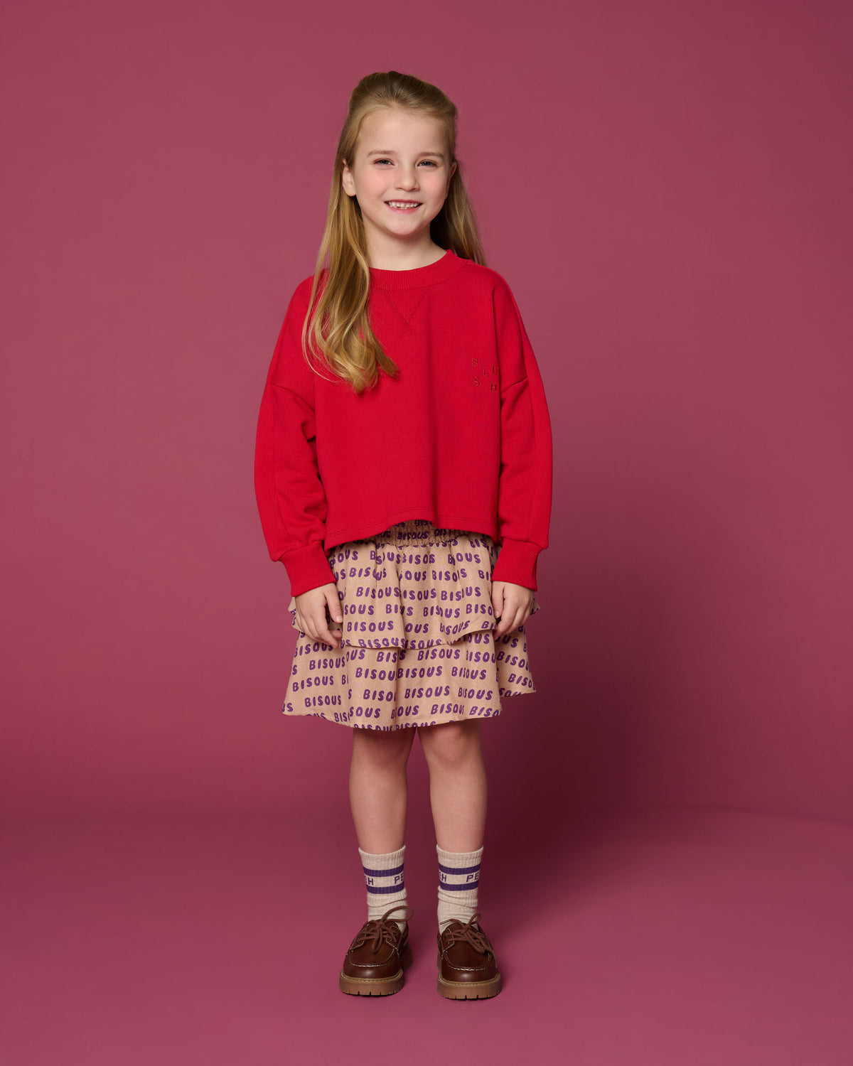 Mini Smock Skirt Bisous | Cork/Purple, Petit Blush