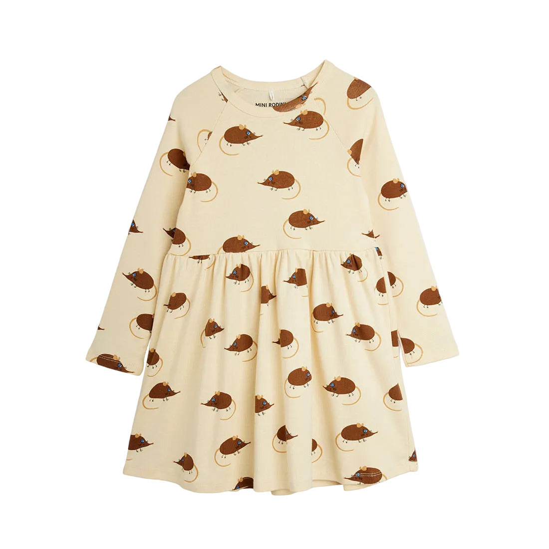Elephant shrew aop ls dress, Mini Rodini