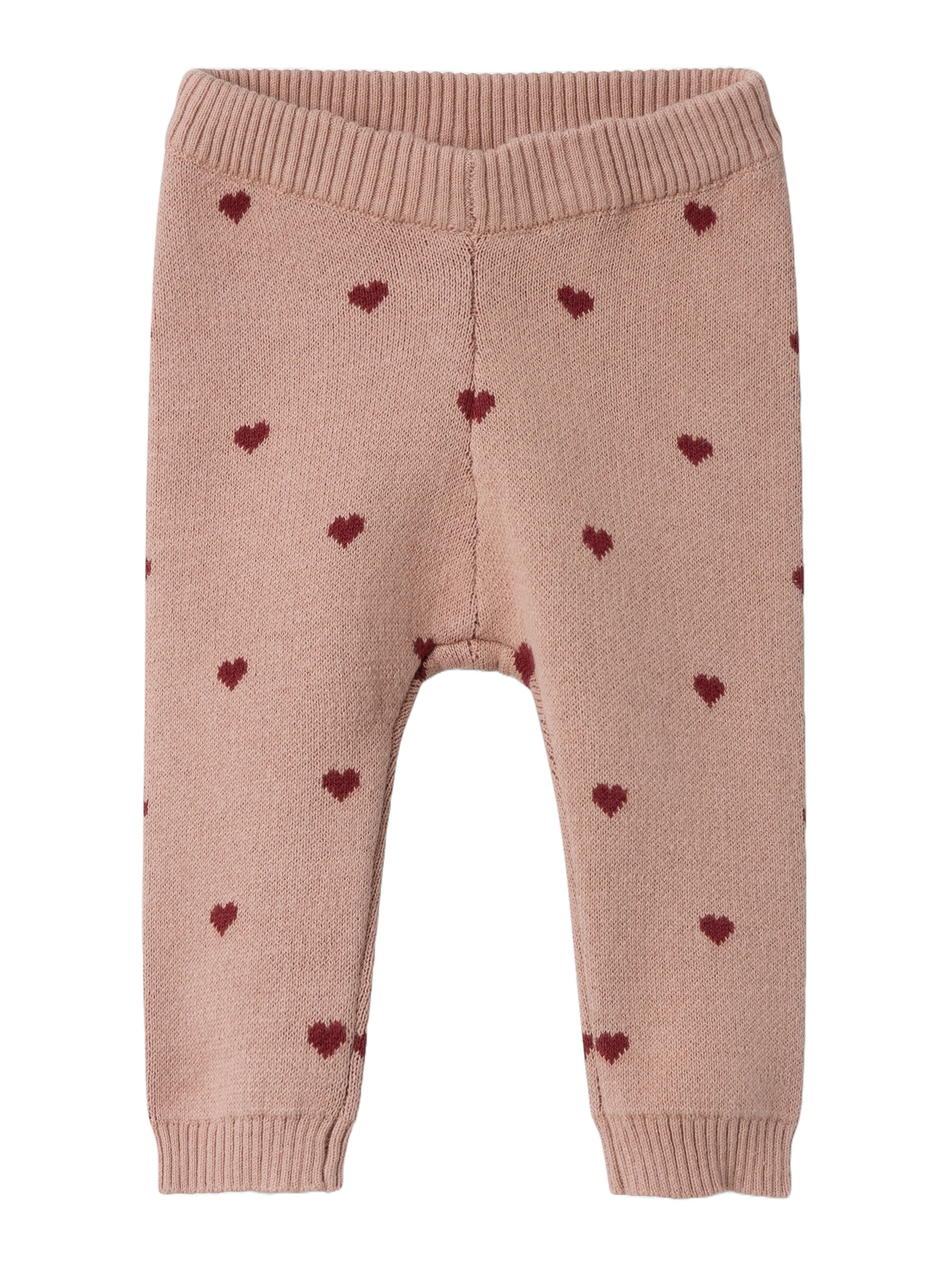 Baby knitted pants Saran hartjes allover, Lil Atelier