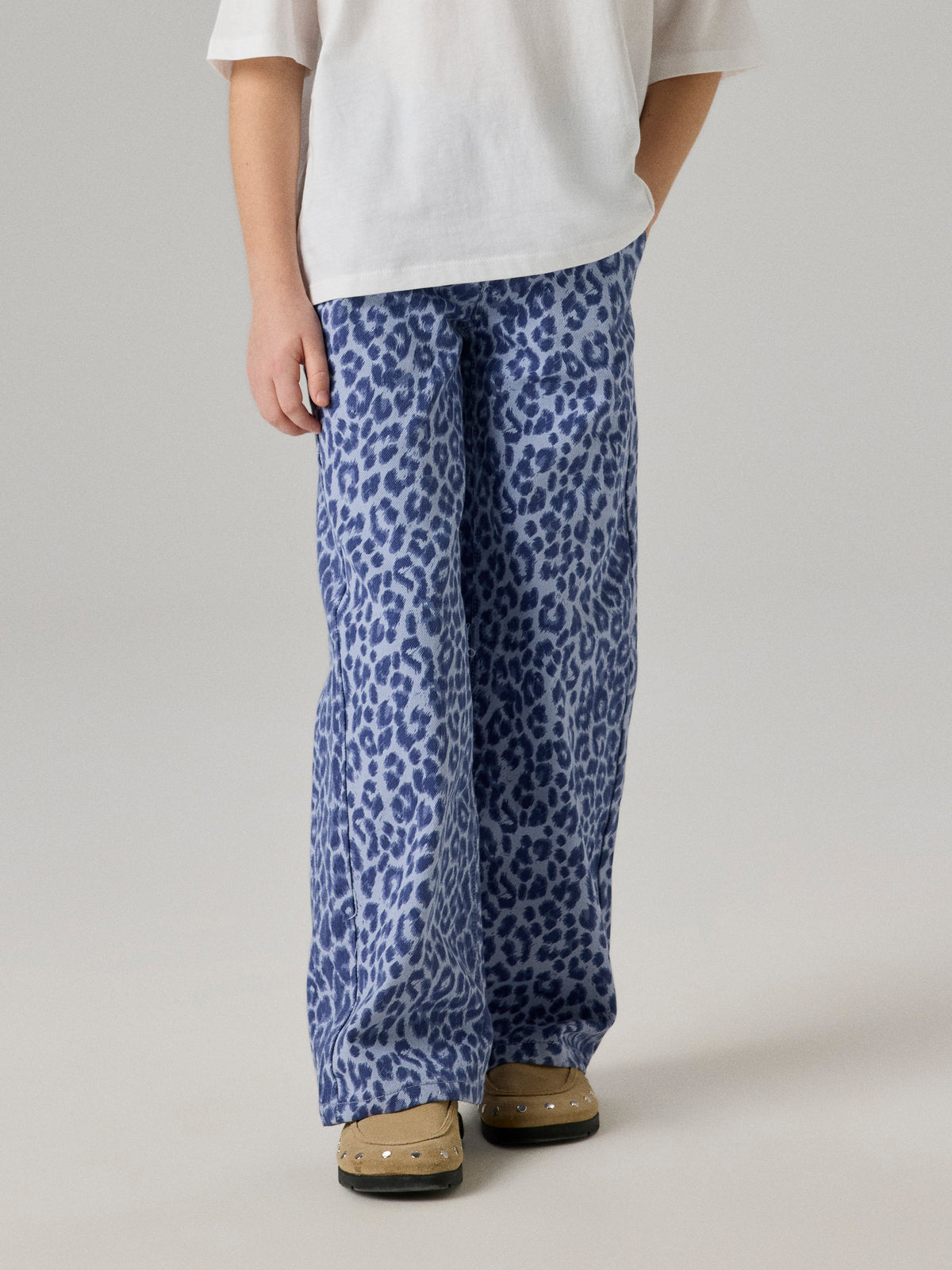 Rose wide leopard pants purple impress, Name It