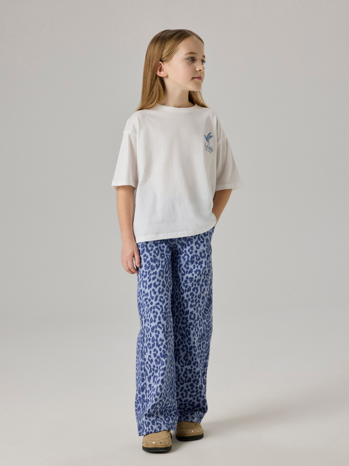 Rose wide leopard pants purple impress, Name It