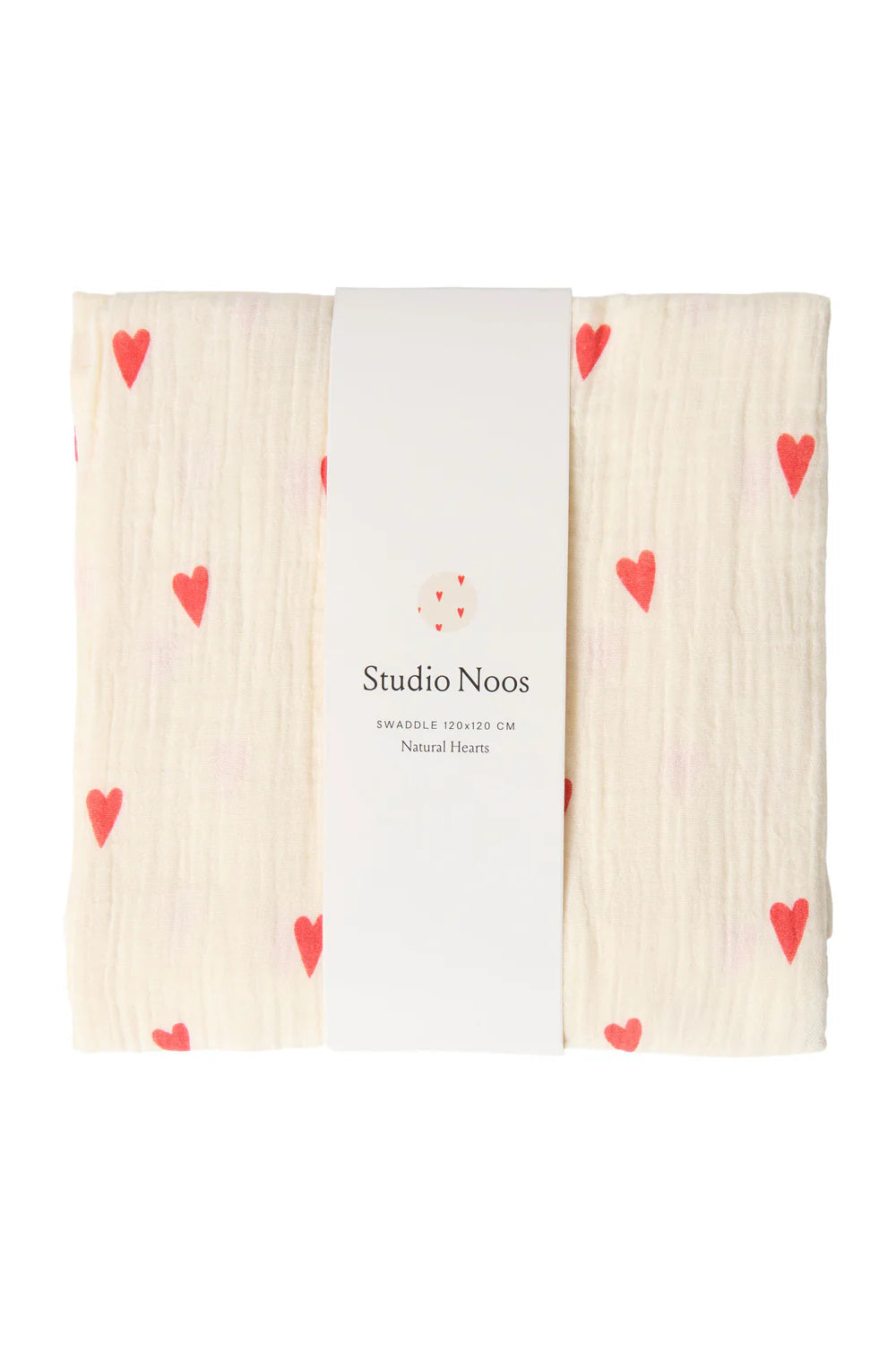 Swaddle Print large 120 x120 Beige Hearts, Studio Noos