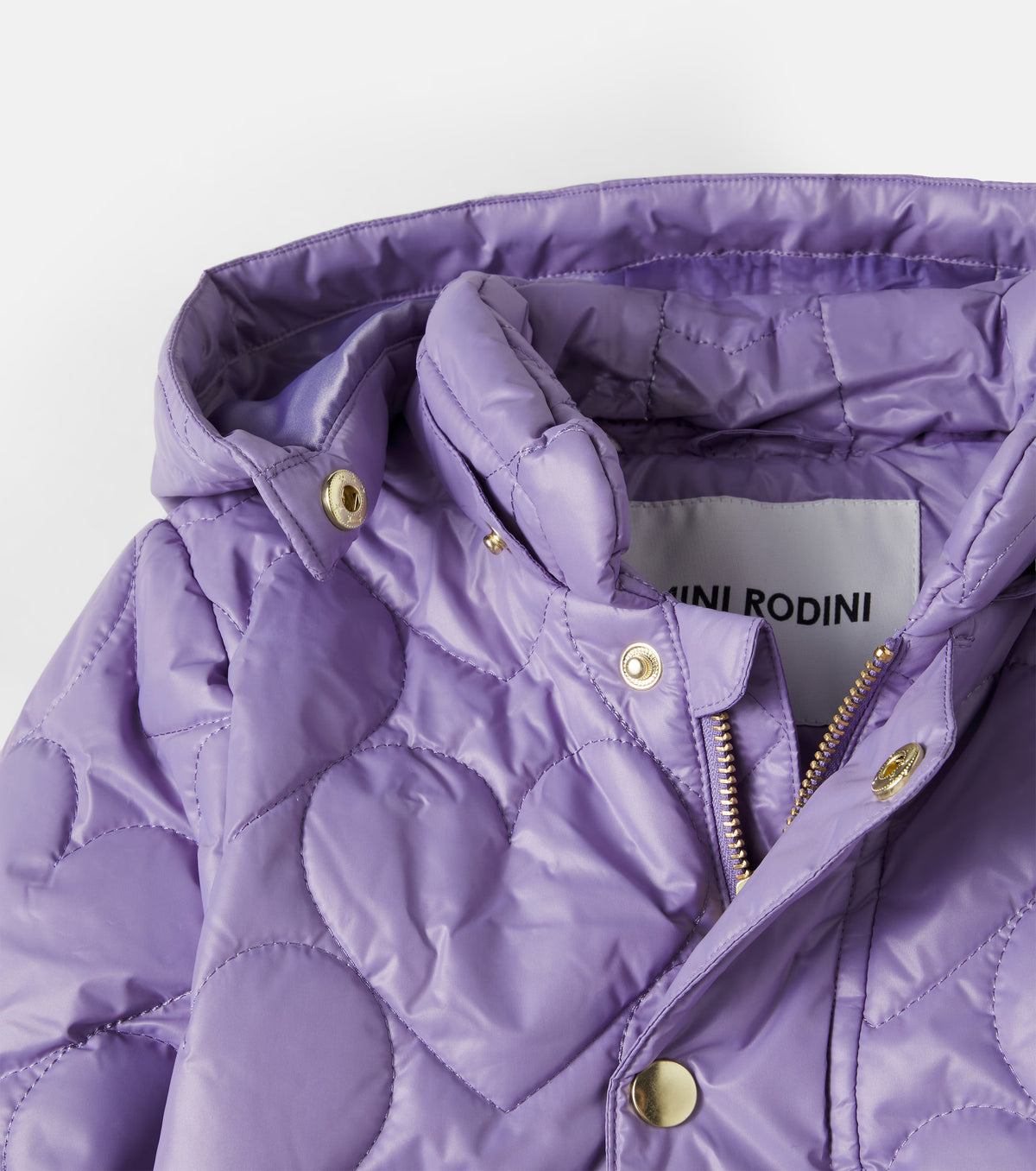 Heart quilted hooded puffer, Mini Rodini