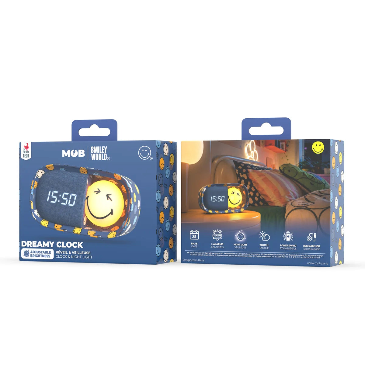 Dreamy Clock Smiley World Blauw, MOB