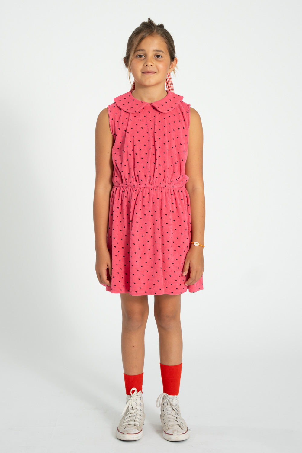 Short dress pink with black hearts Piupiuchick