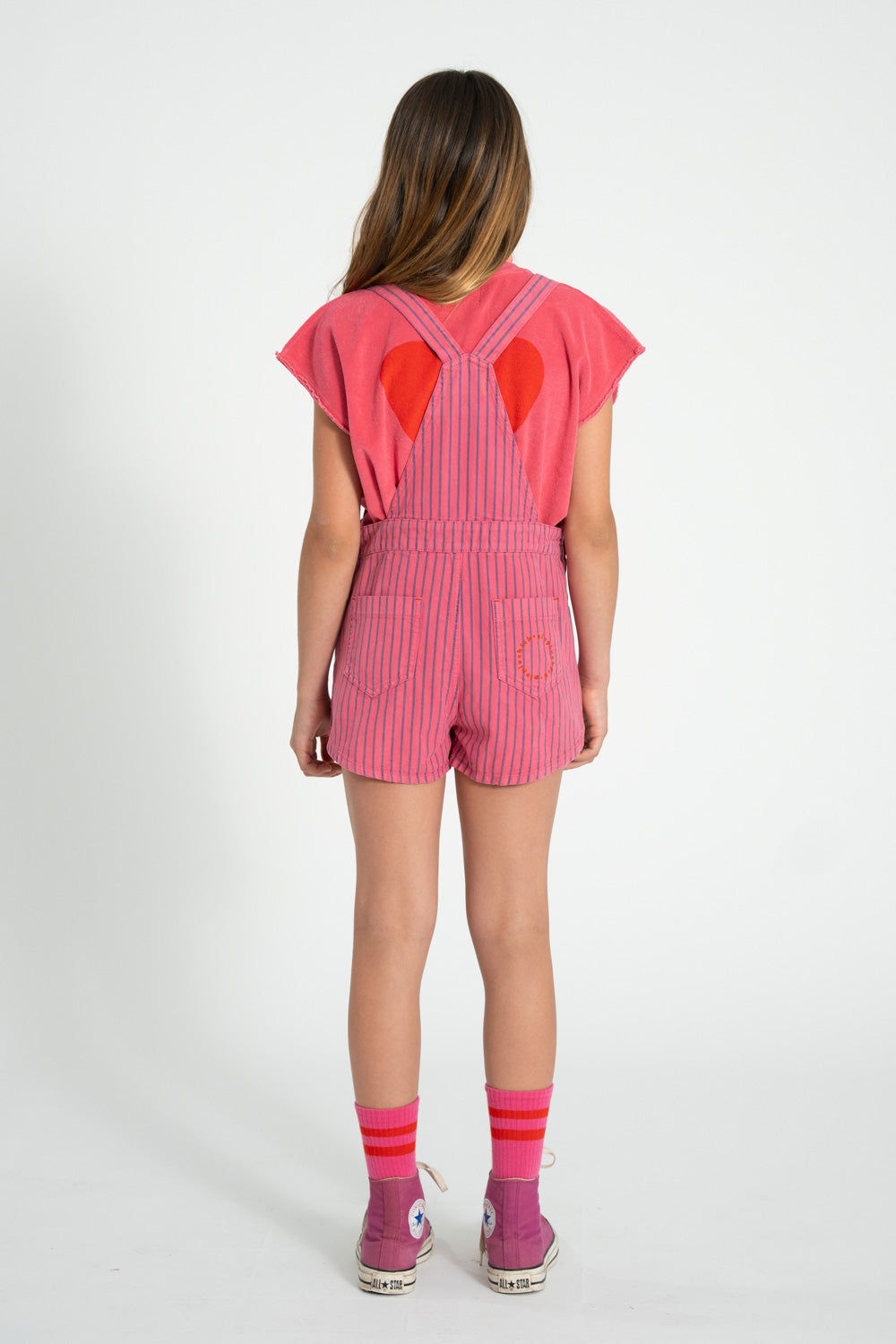 short dungarees  pink w/ indigo stripes, Piupiuchick