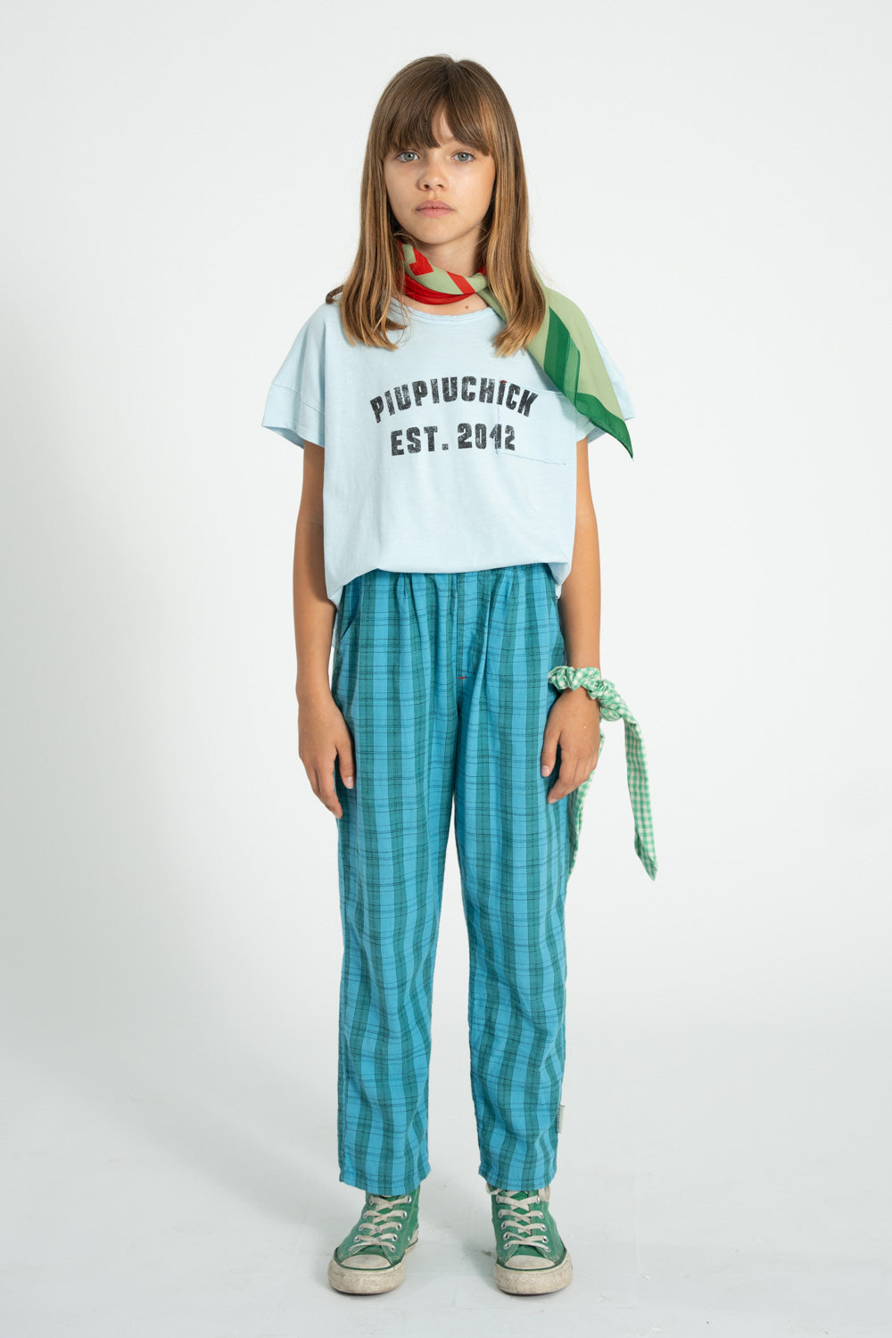 T-shirt light blue Piupiuchick print, Piupiuchick