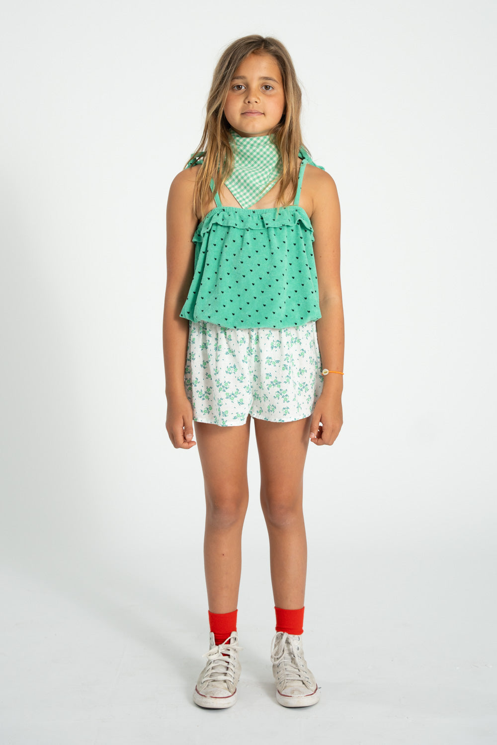 Top with straps green black hearts, Piupiuchick