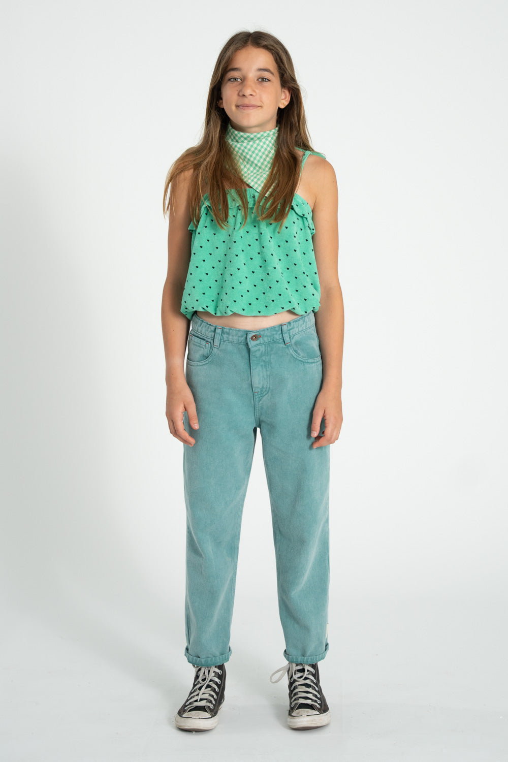 Top with straps green black hearts, Piupiuchick
