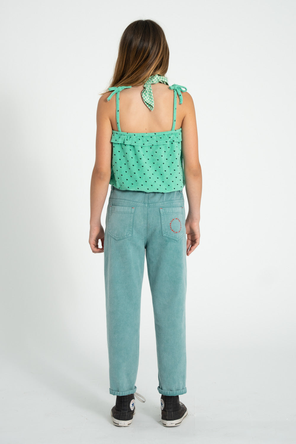 Top with straps green black hearts, Piupiuchick