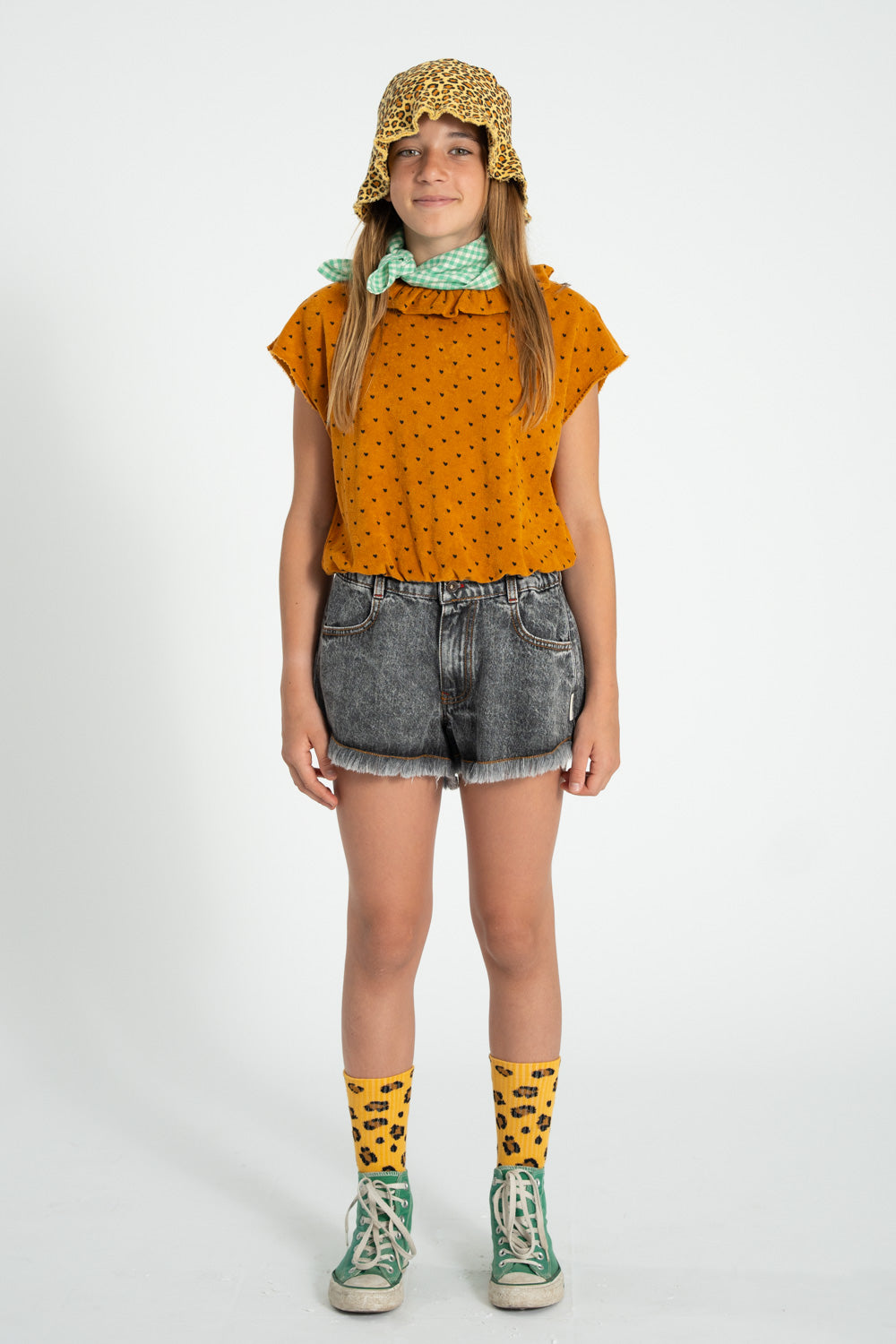 Short with fringes washed black denim, Piupiuchick