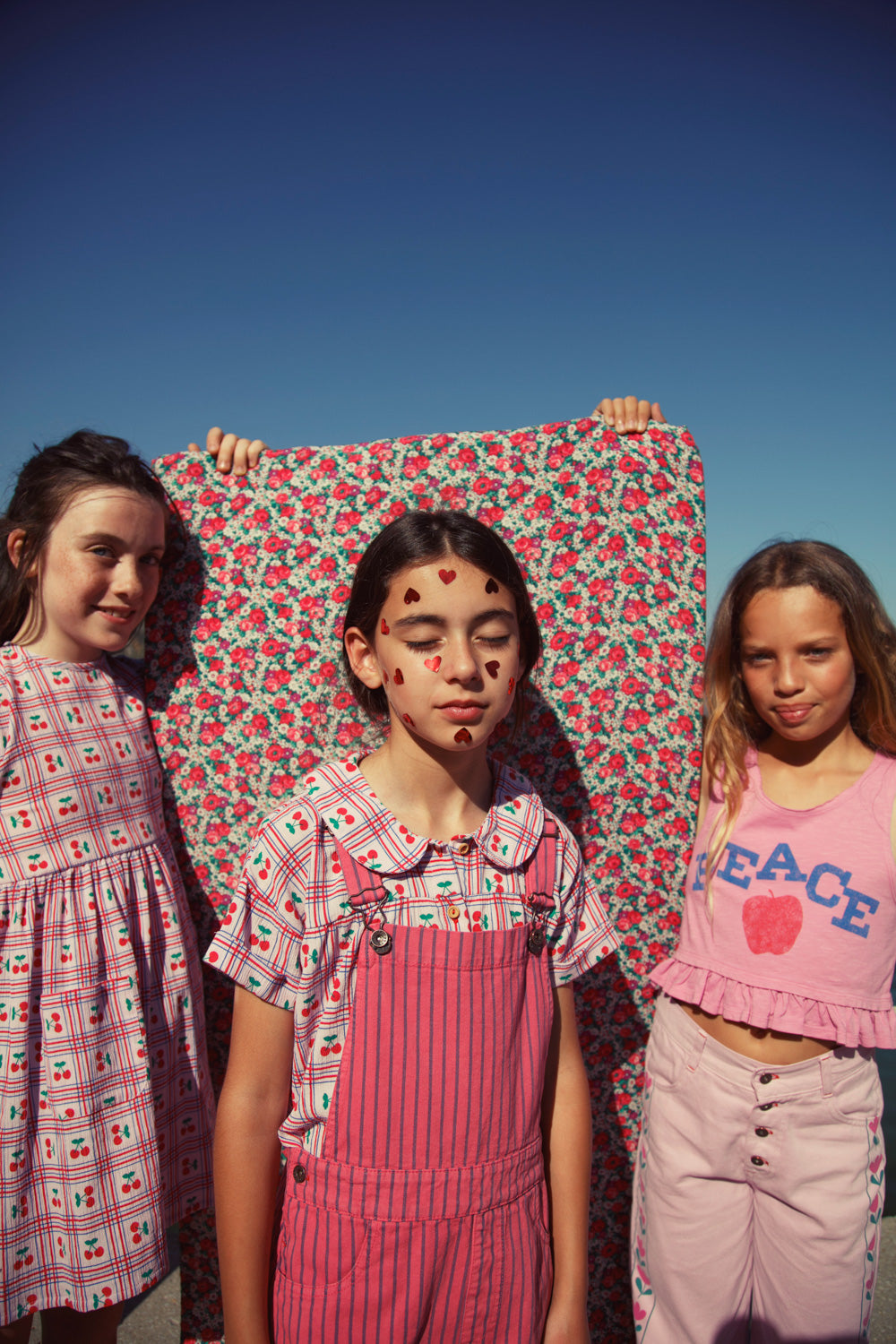 short dungarees  pink w/ indigo stripes, Piupiuchick