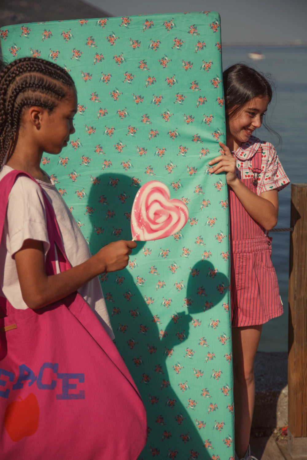 short dungarees  pink w/ indigo stripes, Piupiuchick